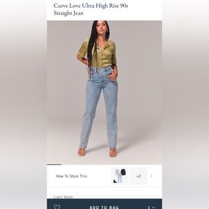 abercrombie curve love 90s ultra high rise jeans. size 26R/2R